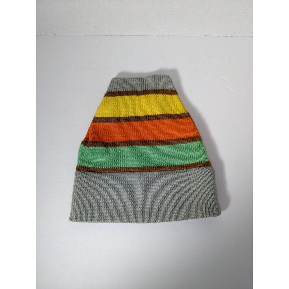 Vintage Virgin Wool Beanie Knit Hat Rainbow Multicolor One Size Canada Colin